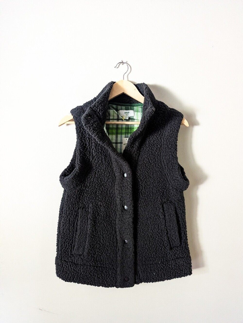 Aerie Charcoal Sherpa Vest